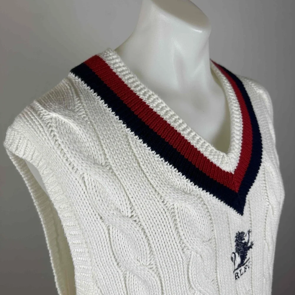 NWT Ralph Lauren Cable Knit Cricket Vest Size XL - Picture 2 of 16